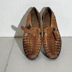 Men’s Giorgio Brutini Brown Leather Fisherman Dress Sandals – Woven Design